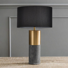 Modern Marble & Metal beside Table Lamp With Fabric Shade for hotel room